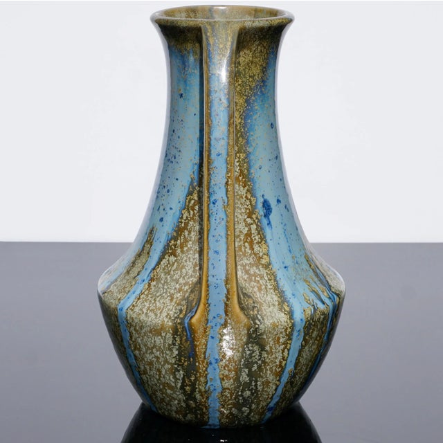 Pierrefonds Crystalline Art Nouveau Handled Vase For Sale - Image 4 of 7