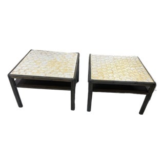 Pair of Bamboo Shell Tables For Sale