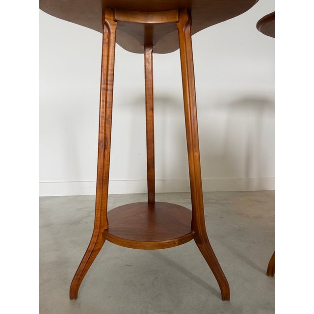 Louis Majorelle Art Nouveau Side Table / Boudoir Table Marquetry Pair Available For Sale - Image 13 of 18