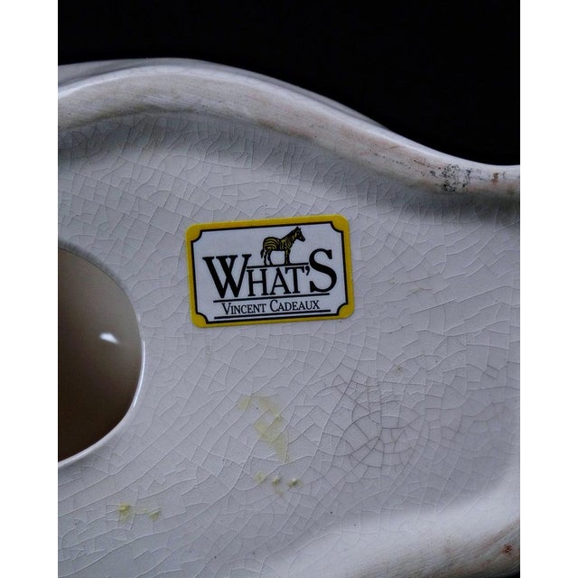 Art Deco Style Craquele White Ceramic Cat For Sale - Image 13 of 14