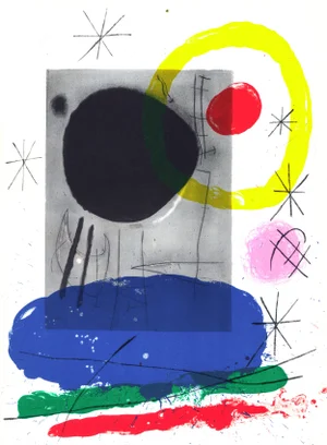 1965 Lithograph "Peintures Sur Cartons" (Composition Xxii) by Joan Miró