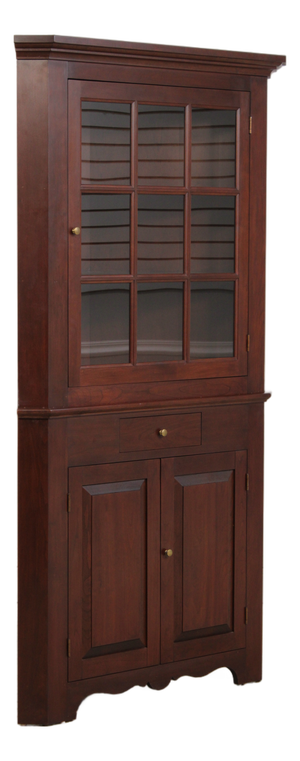 Seely Custom Made Cherry Corner China Cabinet