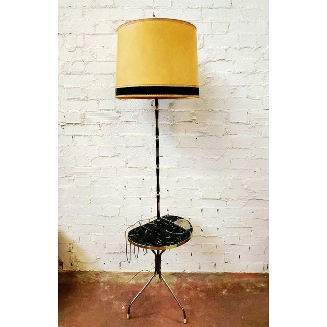 Mid-Century Lamp with Magazine Rack and Tray, 1950s For Sale - Image 6 of 8
