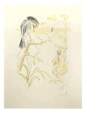 Salvador Dalí, The Raven and the Fox, Etching, 1974