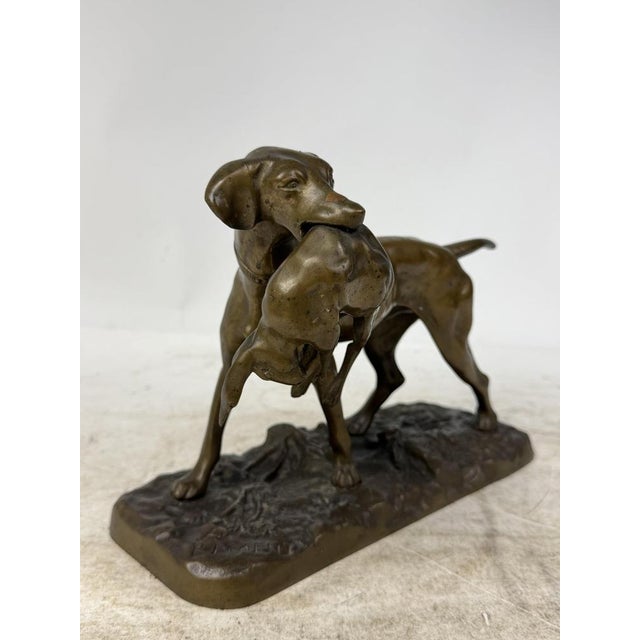 Bronze Sculpture of a Hunting Dog with a Hare, Late 19th Century For Sale - Image 6 of 11