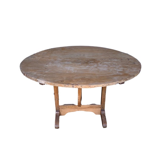 Early 20th Century French Bleached Oak Wine Tasting Table For Sale - Image 5 of 12