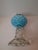 Rare Pair Antique Consolidated Pink & Blue Cased Glass Florette Stand Lamps P&A For Sale - Image 18 of 18