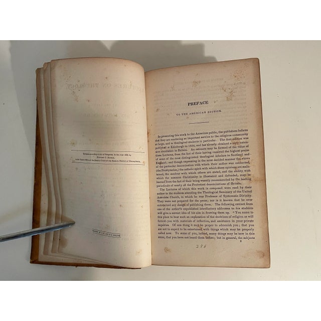Mid 19th Century Antique Leather Books - Set of 2 - 1840 - Theology by John Dick For Sale - Image 5 of 10