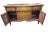 Lovely English Edward VII period solid mahogany breakfront sideboard, brass pulls, three central drawers, drawer and...