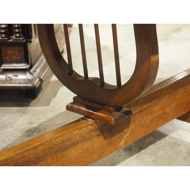Antique French Cherrywood Wine Tasting Table With Lyre Support, Circa 1890 For Sale In Dallas - Image 6 of 18