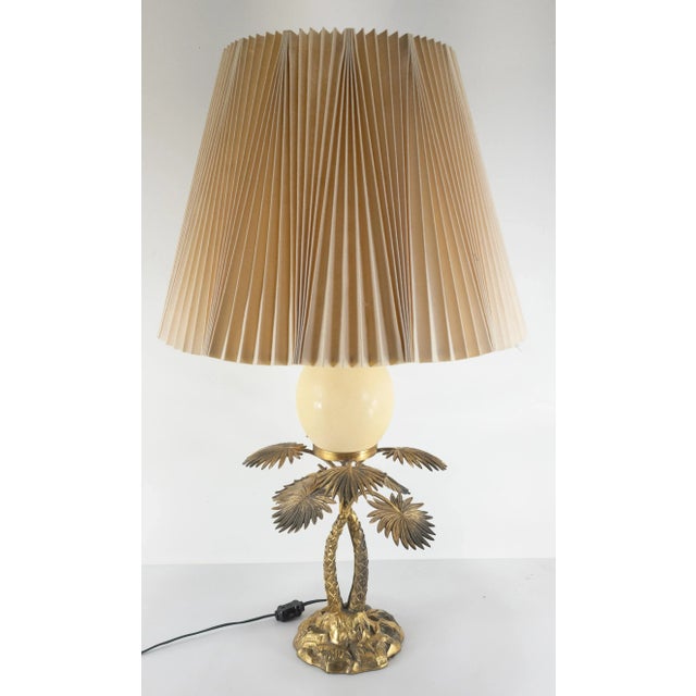 Victorian Silverplated Brass Palm and Ostrich Egg Table Lamp For Sale - Image 13 of 13