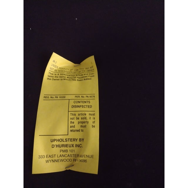 Antique Walnut/Suede Loveseat For Sale - Image 4 of 4