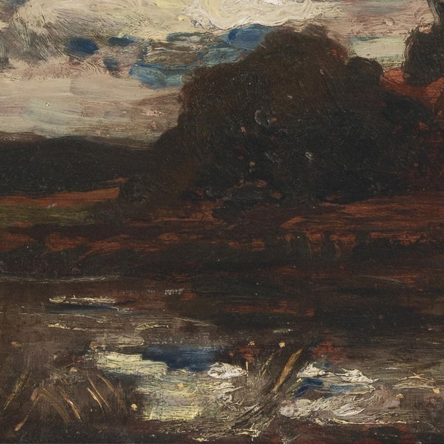 Oxblood Red 'River Landscape' by Charles Walter Stetson, 1886, American Barbizon School, Providence Art Club Founder For Sale - Image 8 of 10