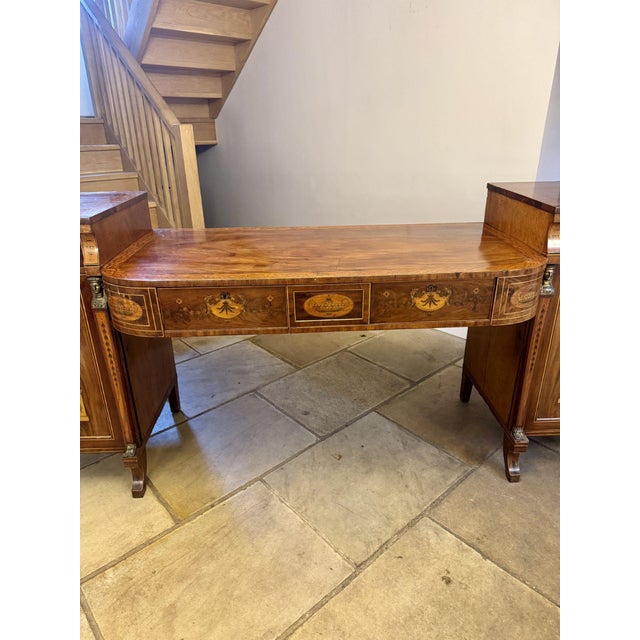 Large Antique George III Mahogany and Satinwood Inlaid Sideboard, 1800 For Sale - Image 6 of 14