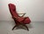 Wood Mid-Century Teak Lounge Chair with Burgundy Red Fabric Upholstery attributed to Topform, Netherlands, 1960s For Sale - Image 7 of 10