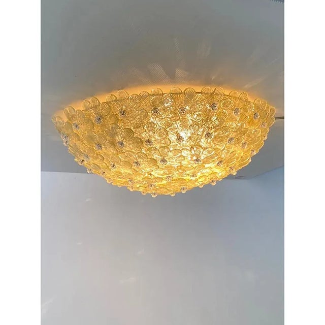 Gold-Flowers Murano Glass Flush Mount by Simoeng For Sale - Image 7 of 9