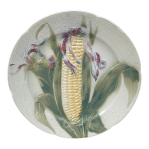 Majolica Corn Keller & Guerin Saint Clement Plate