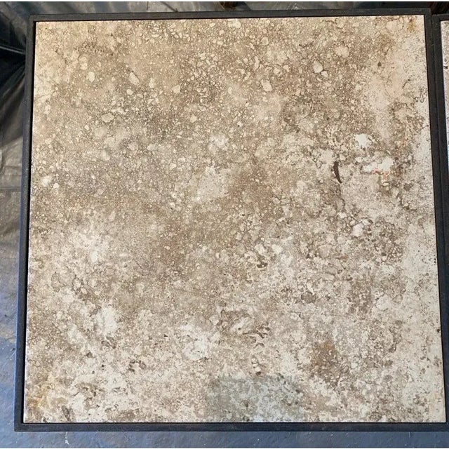 Pair of Iron & Stone Finial Side Tables | Handcrafted Modern Accent Tables | Atlanta, Georgia For Sale - Image 4 of 6