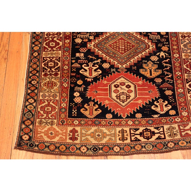 Black Nazmiyal Collection Antique Shirvan Rug For Sale - Image 8 of 9