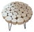 Round Wood Log Slice Coffee Table, Light Wood Top, Black Metal Hairpin Legs For Sale