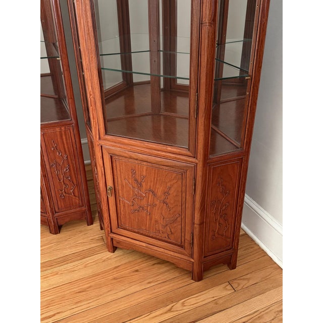 Brown Midcentury Chinese Export Rosewood Cabinets, a Pair For Sale - Image 8 of 12