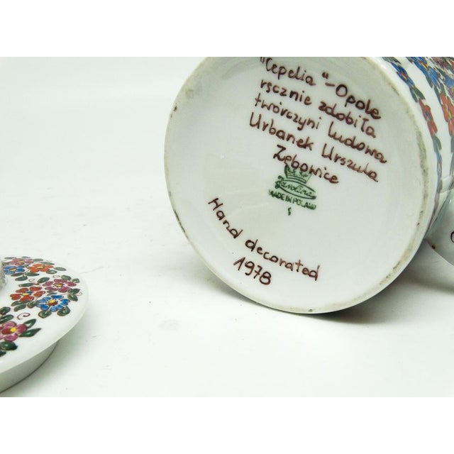 Hand-Painted Jug from Chodzież, Poland, 1970s, in Very Good conditions. Designed 1970 to 1979 This piece has an...