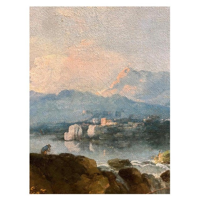 Francesco Zuccarelli, Landscape with River and Waterfall, Oil on Canvas, 18th Century, Framed For Sale - Image 6 of 13