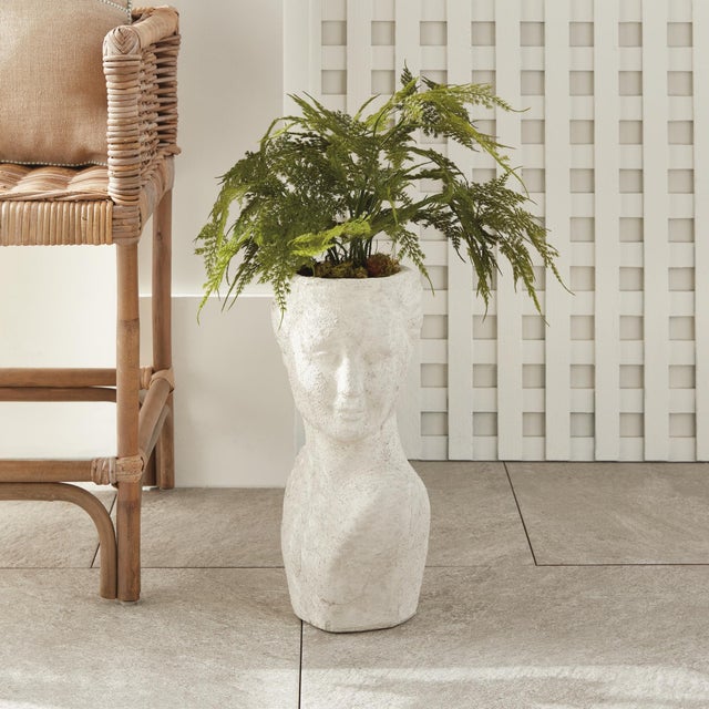 Weathered Garden Female Bust Planter For Sale - Image 10 of 12