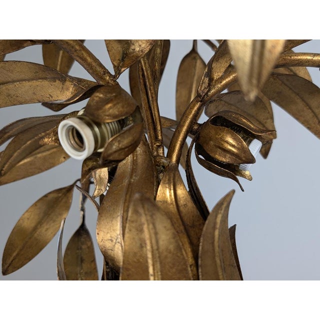 Gold Gilt Metal Palm Tree Table Lamp from Hans Kögl, 1970s For Sale - Image 8 of 12
