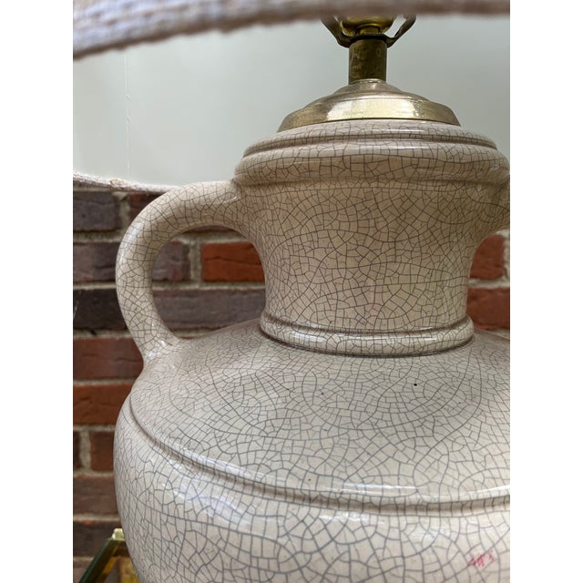 Rustic European Vintage Water Jug Table Lamp With Drum Shade For Sale - Image 3 of 9