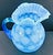 Vintage Fenton Blue Opalescent Coin Spot Glass Pitcher and 4 Tumblers Set For Sale - Image 10 of 17
