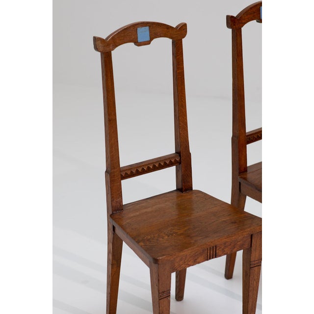 Wood Antique English Arts and Crafts Chairs in Wood, 1890, Set of 2 For Sale - Image 7 of 10