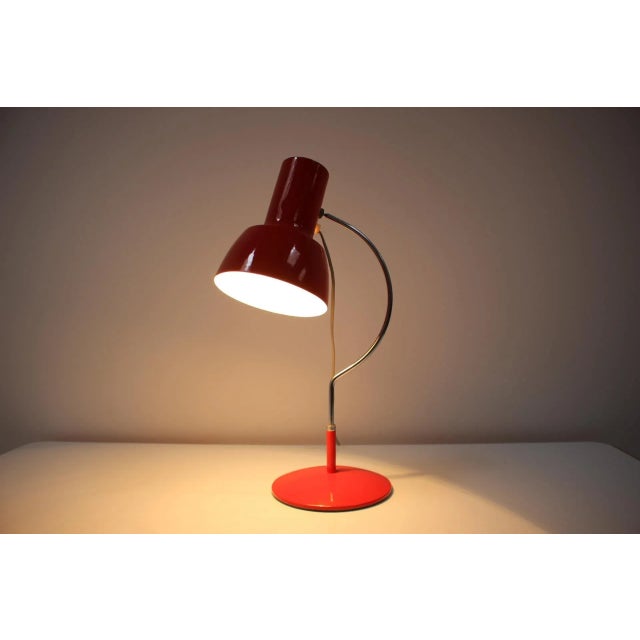 Mid-Century Red Table Lamp by Josef Hůrka for Napako, 1970s For Sale - Image 10 of 11