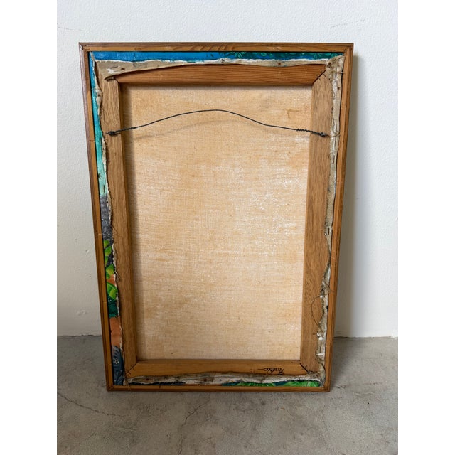 Vintage Michelet Haitian Folk Art Tropical Village Scene Landscape Oil Painting – Framed For Sale - Image 13 of 16