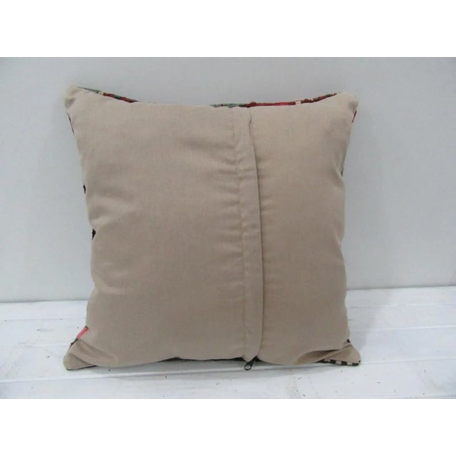Contemporary Handwoven Embroidered Turkish Kilim Pillow Cover For Sale - Image 3 of 4