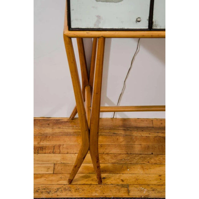 Mid-Century Modern Gio Ponti Style Mid-Century Mirrored Bar For Sale - Image 3 of 5