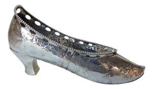 Antique Life Size Silver Shoe