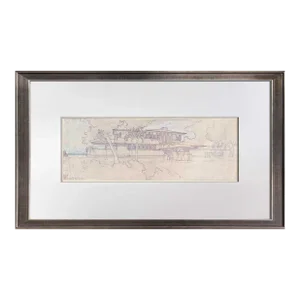 Frank Lloyd Wright Lithograph #’ed Limited Ed. "Ee Boynton House, Ny +Framing