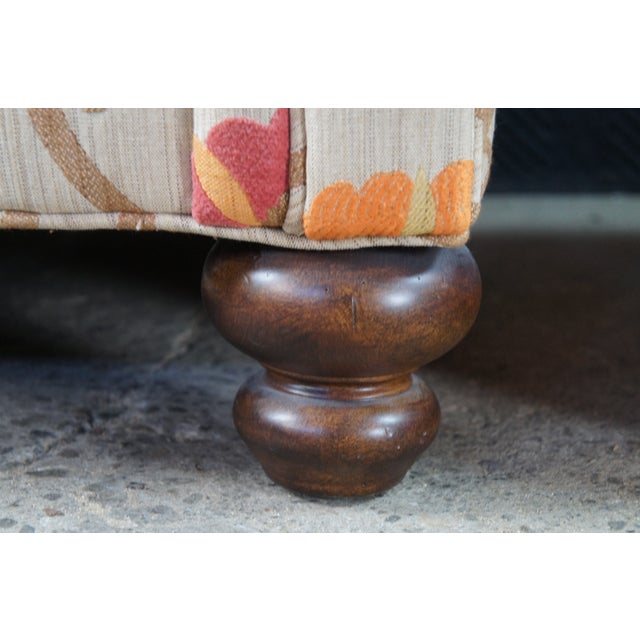 Pearson Vintage Pearson Floral Tufted Club Lounge Library Armchair & Ottoman For Sale - Image 4 of 14