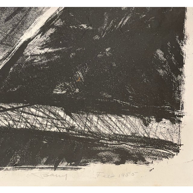 "Fish on Newspaper" MCM lithograph on paper, pencil signed, dated and titled. Barry could be any number of mid century...