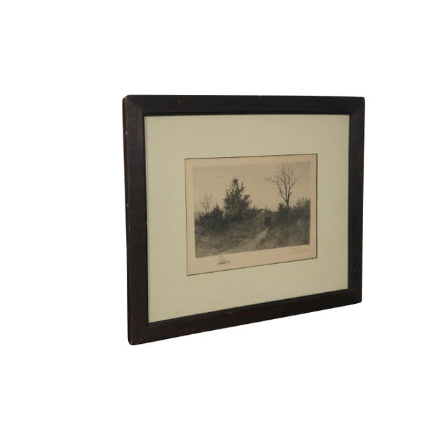 American Late 19th Century Antique George William Bohde Signed Stone Bridge Dutch Landscape Etching 16", Framed For Sale - Image 3 of 10