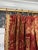 English Custom Made Designer Red Linen Gold Gold Damask Pinch Pleat Drapery Panels 68 X 94 Pair New For Sale - Image 3 of 7