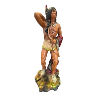 Late 20th Century Native American Indian Warrior Sculpture, 1969 For Sale