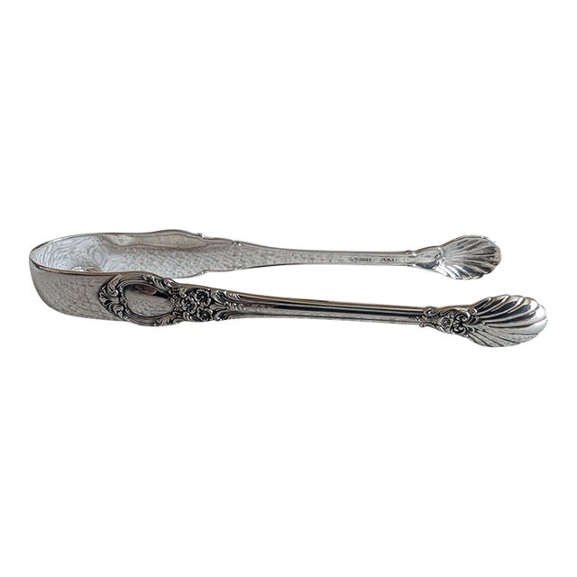 1940s Lunt "American Victorian" Sterling Silver Sugar Tongs For Sale