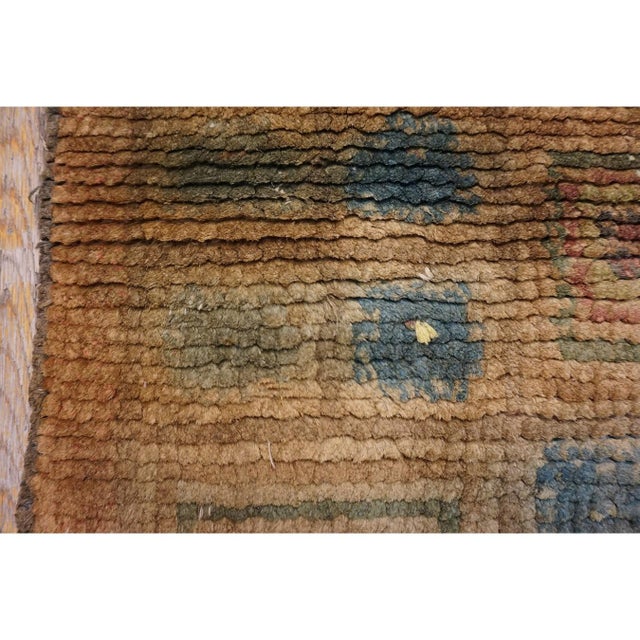1930s 1930s Camel Tan Geometric Swedish Antique Art Deco European Rug Wool Carpet For Sale - Image 5 of 12