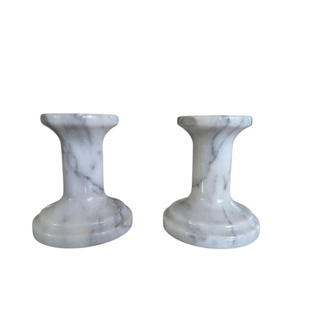 Vintage Marble Candle Holders- A Pair For Sale In Charlotte - Image 6 of 16