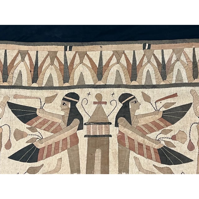 Vintage Hand-Stitched Egyptian Quilt Wall Hanging Tapestry For Sale - Image 10 of 12