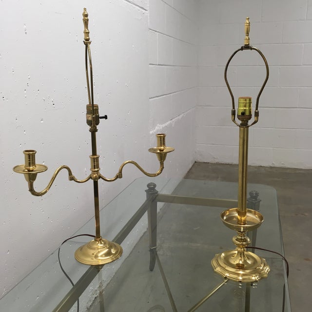 Virginia Metalcrafters Solid Brass Table Lamps a Pair Chairish