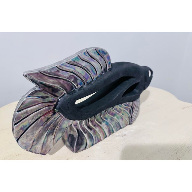 Mid-Century Ceramic Abstract Fish Sculpture For Sale In Miami - Image 6 of 9