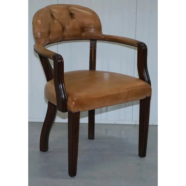 Brown Leather Court Office Dining Chair from House of Chesterfield For Sale - Image 18 of 18